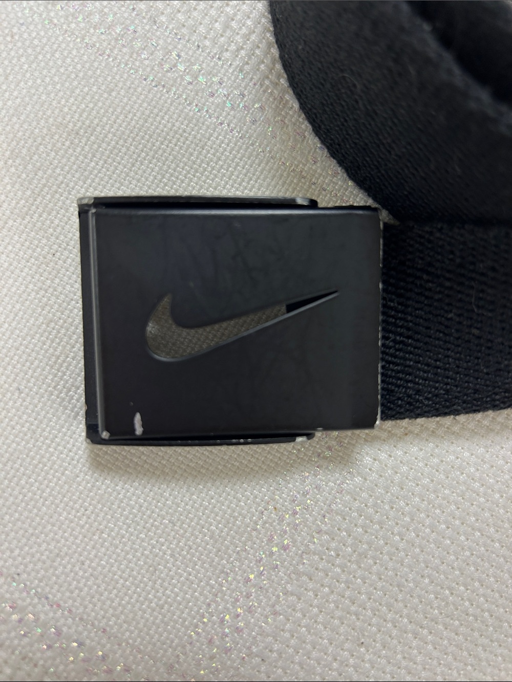 Nike Black Webbing Belt with Swoosh Buckle image 2